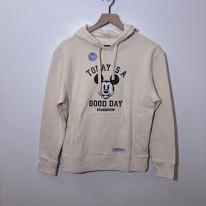 Life is Good, Mickey Steamboat Willie Good Day Fleece Hoodie NEW small petite